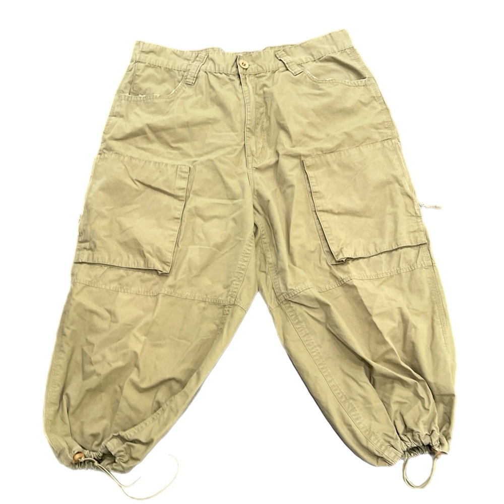 State Property Cargo Pant Pantaloon  Drawstring Ankle Khaki Tan Cotton 38W